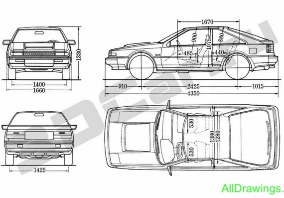 Nissan Silvia S12 (Ниссан Сильвия С12) - чертежи (рисунки) автомобиля